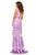 Sherri Hill - 52472 Two Piece Ruffled V-Neck Lace Dress In Purple