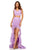 Sherri Hill - 52472 Two Piece Ruffled V-Neck Lace Dress In Purple