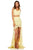 Sherri Hill - 52472 Two Piece Ruffled V-Neck Lace Dress In Yellow