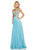 Sherri Hill - 52473 Beaded Deep V-neck Chiffon A-line Gown In Blue