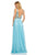 Sherri Hill - 52473 Beaded Deep V-neck Chiffon A-line Gown In Blue