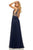 Sherri Hill - 52473 Beaded Deep V-neck Chiffon A-line Gown In Blue and Pink