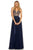 Sherri Hill - 52473 Beaded Deep V-neck Chiffon A-line Gown In Blue and Pink
