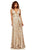 Sherri Hill - 52474 Beaded Plunging V-Neck A-Line Long Dress In White and Gold