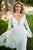 Sherri Hill - 52476 Applique Long Sleeve Deep V-neck Dress In White