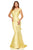 Sherri Hill - 52479 Lace Bateau Mikado Mermaid Dress In Yellow