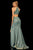 Sherri Hill - 52481 Halter Neck Glitter Stretch Fitted Dress In Green