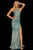 Sherri Hill - 52481 Halter Neck Glitter Stretch Fitted Dress In Green