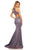 Sherri Hill - 52481 Halter Neck Glitter Stretch Fitted Dress In Purple
