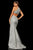 Sherri Hill - 52481 Halter Neck Glitter Stretch Fitted Dress In Silver