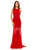 Sherri Hill - 52484 Halter Neck Chiffon Trumpet Dress In Red