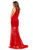 Sherri Hill - 52484 Halter Neck Chiffon Trumpet Dress In Red