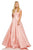 Sherri Hill - 52487 Beaded Cap Sleeve Pleated Long Dress In Pink