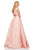 Sherri Hill - 52487 Beaded Cap Sleeve Pleated Long Dress In Pink