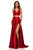 Sherri Hill - 52488 Two Piece Deep V-neck Silk Charmeuse Dress In Red