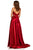 Sherri Hill - 52488 Two Piece Deep V-neck Silk Charmeuse Dress In Red