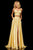 Sherri Hill - 52488 Two Piece Deep V-neck Silk Charmeuse Dress In Yellow