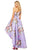 Sherri Hill - 52489 Floral Single Shoulder A-Line High Low Dress In Purple and Print