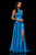 Sherri Hill - 52492 Lace High Halter Dress with Slit In Blue