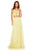 Sherri Hill - 52516 Two Piece Beaded Scoop Tulle A-line Dress In Yellow