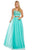 Sherri Hill - 52516 Two Piece Beaded Scoop Tulle A-line Dress In Blue and Green