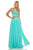 Sherri Hill - 52516 Two Piece Beaded Scoop Tulle A-line Dress In Blue and Green