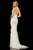 Sherri Hill - 52518 Beaded Deep Halter V-neck Feathered Sheath Dress