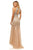 Sherri Hill - 52520 Fully Beaded Halter Trumpet Dress In Neutral and Silver