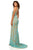 Sherri Hill - 52527 Halter Sequin Applique Long Dress In Green and Neutral