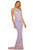 Sherri Hill - 52527 Halter Sequin Applique Long Dress In Purple and Pink