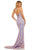 Sherri Hill - 52527 Halter Sequin Applique Long Dress In Purple and Pink
