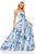 Sherri Hill - 52532 Straight Across Ruffled A-line Dress In White and Blue
