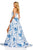 Sherri Hill - 52532 Straight Across Ruffled A-line Dress In White and Blue