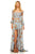 Sherri Hill - 52534 Printed Chiffon Fitted Dress In Blue and Multi