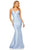 Sherri Hill - 52545 Strappy V-Neck Mermaid Evening Gown In Blue