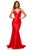 Sherri Hill - 52545 Strappy V-Neck Mermaid Evening Gown In Red