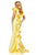 Sherri Hill - 52547 Ruffle Draped Long Mikado Dress In Yellow