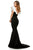 Sherri Hill - 52550 Long Deep V-neck Scuba Trumpet Dress In White and Black