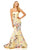 Sherri Hill - 52551 Strapless Floral Printed Mermaid Dress In Yellow and Print