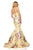 Sherri Hill - 52551 Strapless Floral Printed Mermaid Dress In Yellow and Print