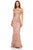 Sherri Hill - 52555 Single Shoulder Asymmetric Neck Feathered Dress In Pink and Gold