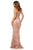 Sherri Hill - 52555 Single Shoulder Asymmetric Neck Feathered Dress In Pink and Gold