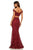 Sherri Hill - 52556 Off-Shoulder Applique Dress With Overskirt In Red
