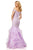 Sherri Hill - 52559 Off-Shoulder Cap Sleeve Mermaid Long Dress In Purple
