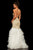 Sherri Hill - 52560 Metallic Lace Ruffled Tulle Mermaid Dress In White and Gold