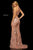 Sherri Hill - 52561 Sequins High Halter Neckline Evening Dress In Pink and Gold
