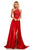 Sherri Hill - 52570 Beaded Halter Satin A-line Dress In Red