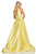 Sherri Hill - 52572 High Jewel Neckline Mikado A Line Dress In Yellow