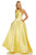 Sherri Hill - 52572 High Jewel Neckline Mikado A Line Dress In Yellow