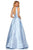 Sherri Hill - 52574 Deep V-neck Ballgown With Bow Straps In Blue
